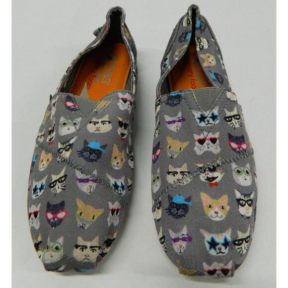 Size 7.5 Bobs Sketchers Memory Foam Cattitude Kitten Cat 2 Pairs Flats Slip On - Picture 14 of 16
